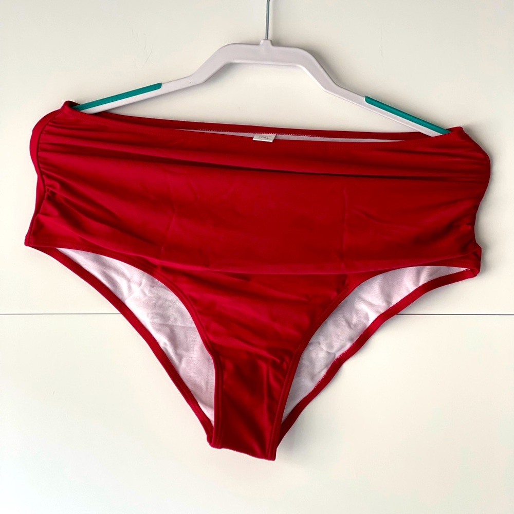 Womens Swimsuit Swimwear Bathing Suits SEXY Red High Waisted Tankini Bikini Set - Picture 5 of 5